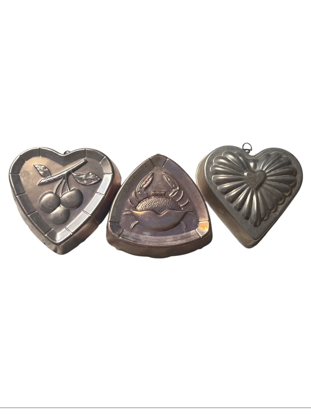 Vintage West Bend Copper-Tone Aluminum Jello Molds / Wall Art - Set of 3